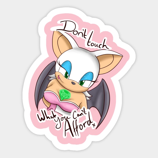 Don’t touch what you can’t afford - Rouge Sticker by Pastelpandabum